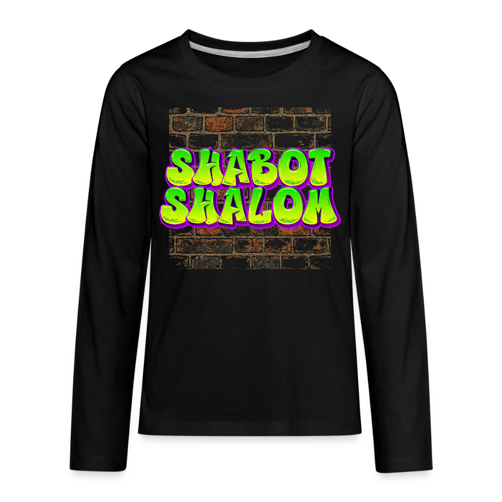 Shabot Shalom Brick 770 Graffiti Kids' Premium Long Sleeve T-Shirt - black