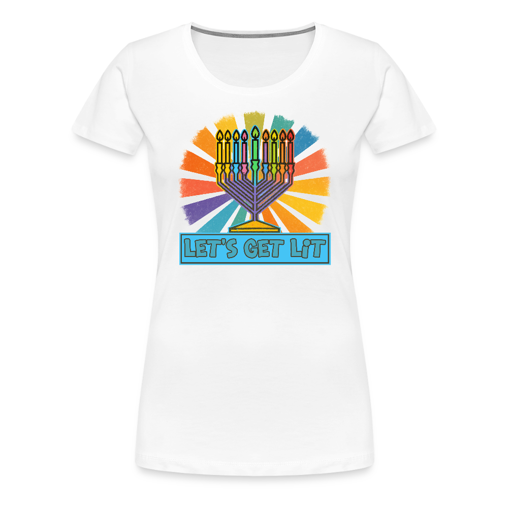 Radiant Retro Let's Get Lit Women’s Premium T-Shirt - white