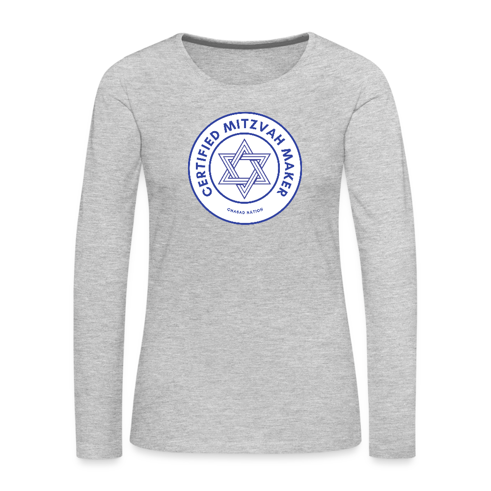 Certified Mitzvah Maker Women's Premium Long Sleeve T-Shirt - heather gray