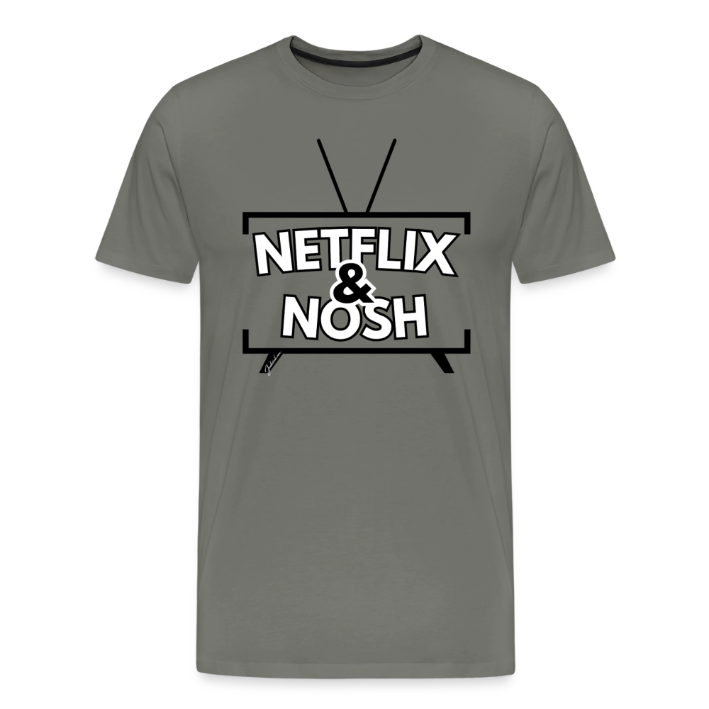 Netflix & Nosh Men's Premium T-Shirt - asphalt gray