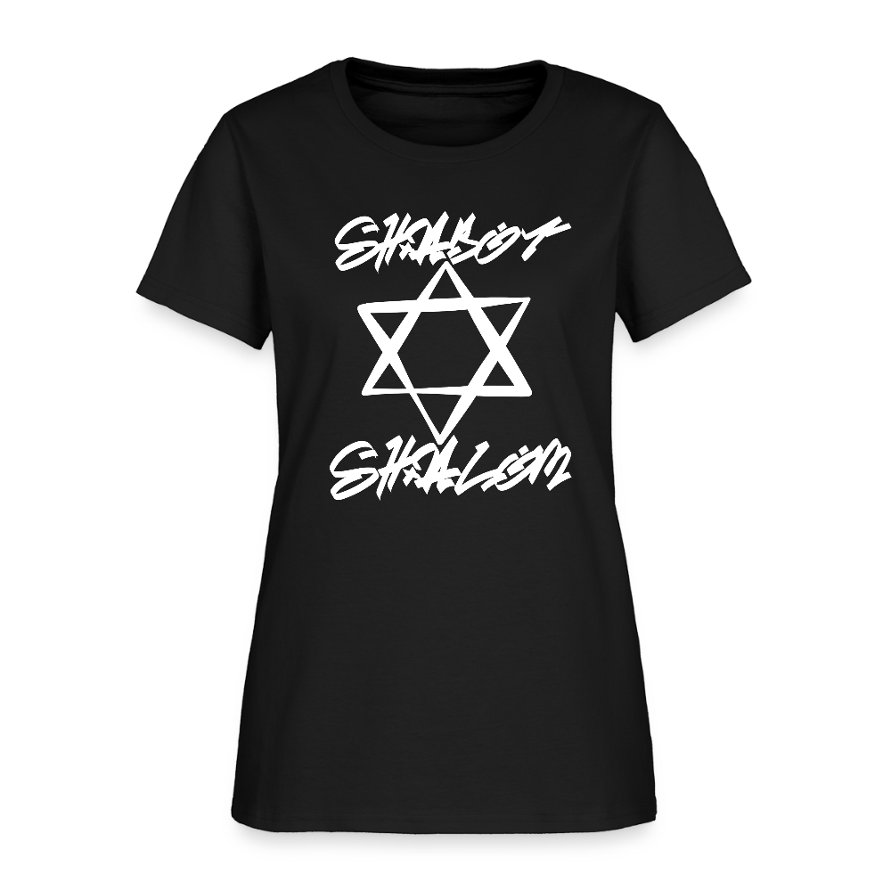 Shabbat Shalom Graffiti Light Star Women's T-Shirt - black