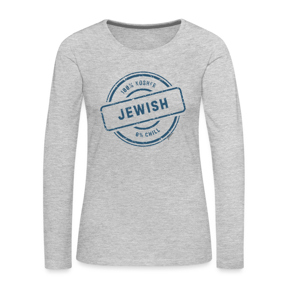 100% Jewish Women's Premium Long Sleeve T-Shirt - heather gray