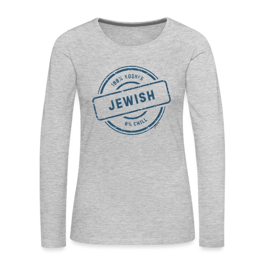 100% Jewish Women's Premium Long Sleeve T-Shirt - heather gray
