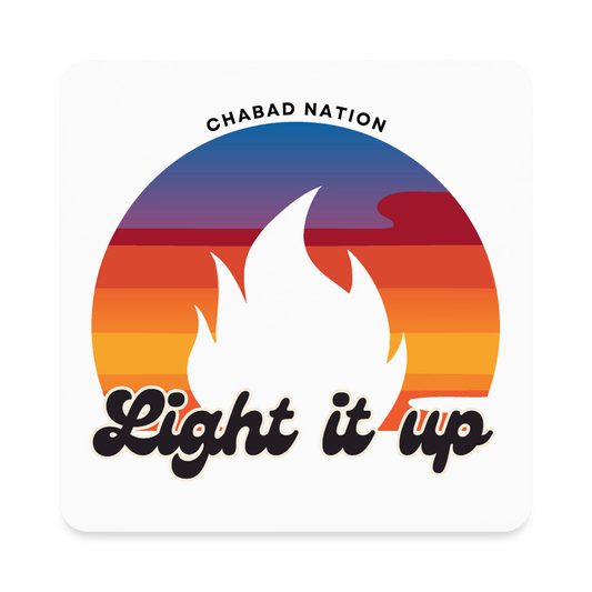 Light It Up Square Magnet - white