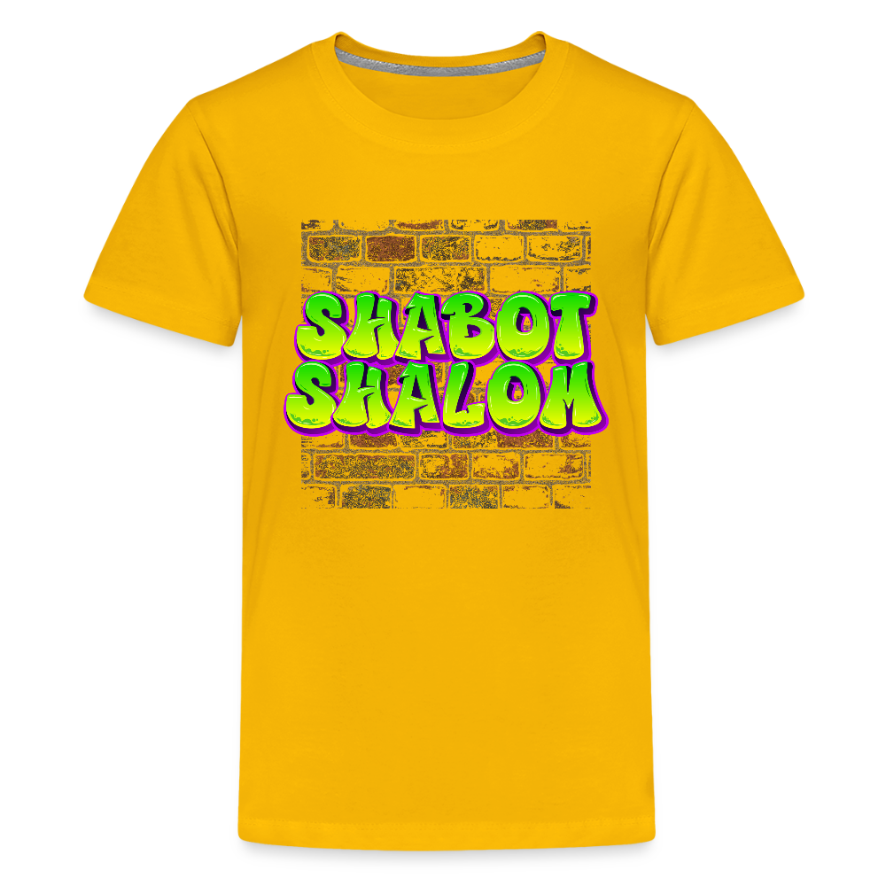Shabot Shalom Brick 770 Graffiti Kids' Premium T-Shirt - sun yellow