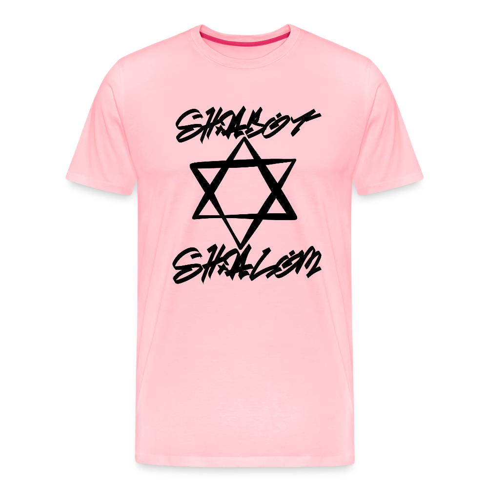 Shabbat Shalom Graffiti Star Men's Premium T-Shirt - pink