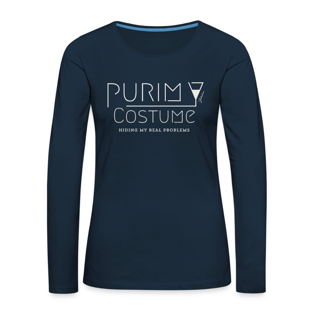 Purim Costume Women's Premium Long Sleeve T-Shirt - deep navy