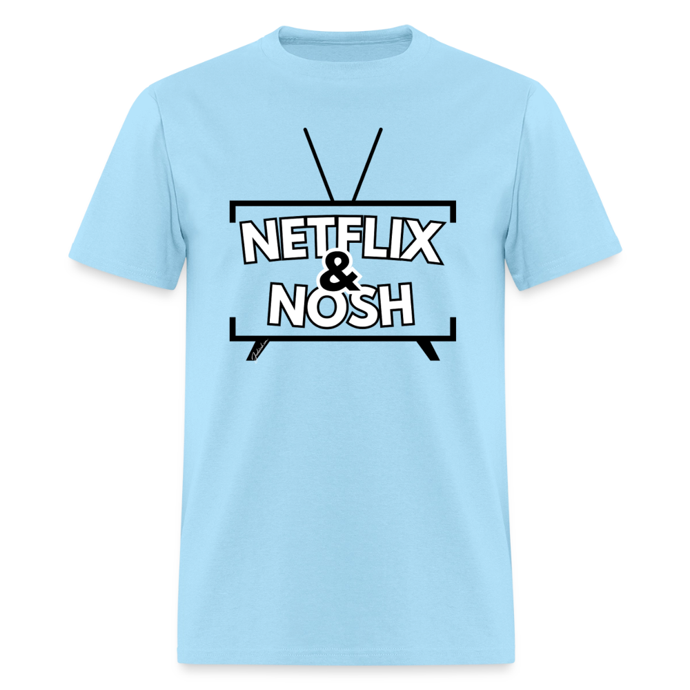 Netflix & Nosh Men's T-Shirt | GILDAN 5000 - powder blue