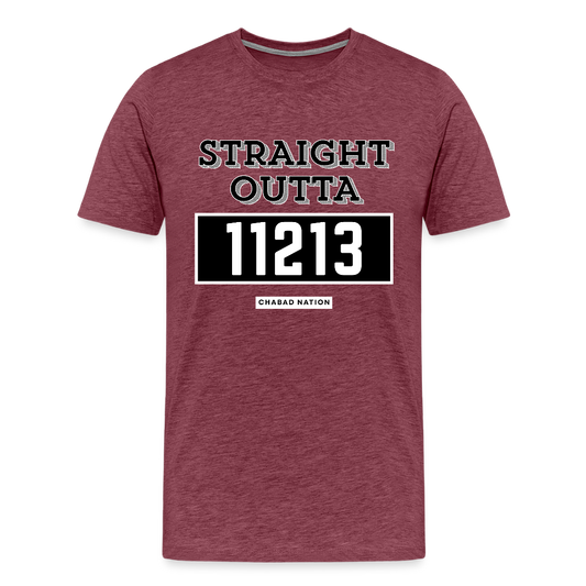 Straight Outta 11213 Men's Premium T-Shirt - heather burgundy