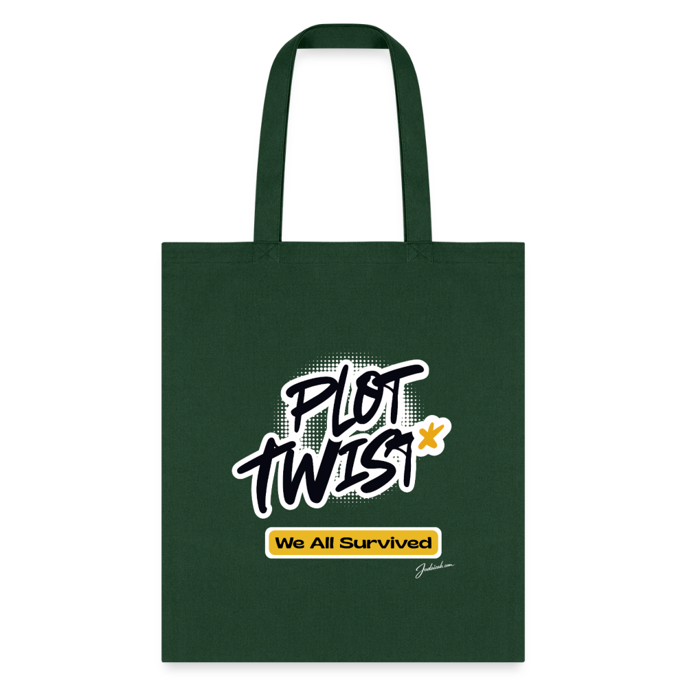 Plot Twist Tote Bag - forest green