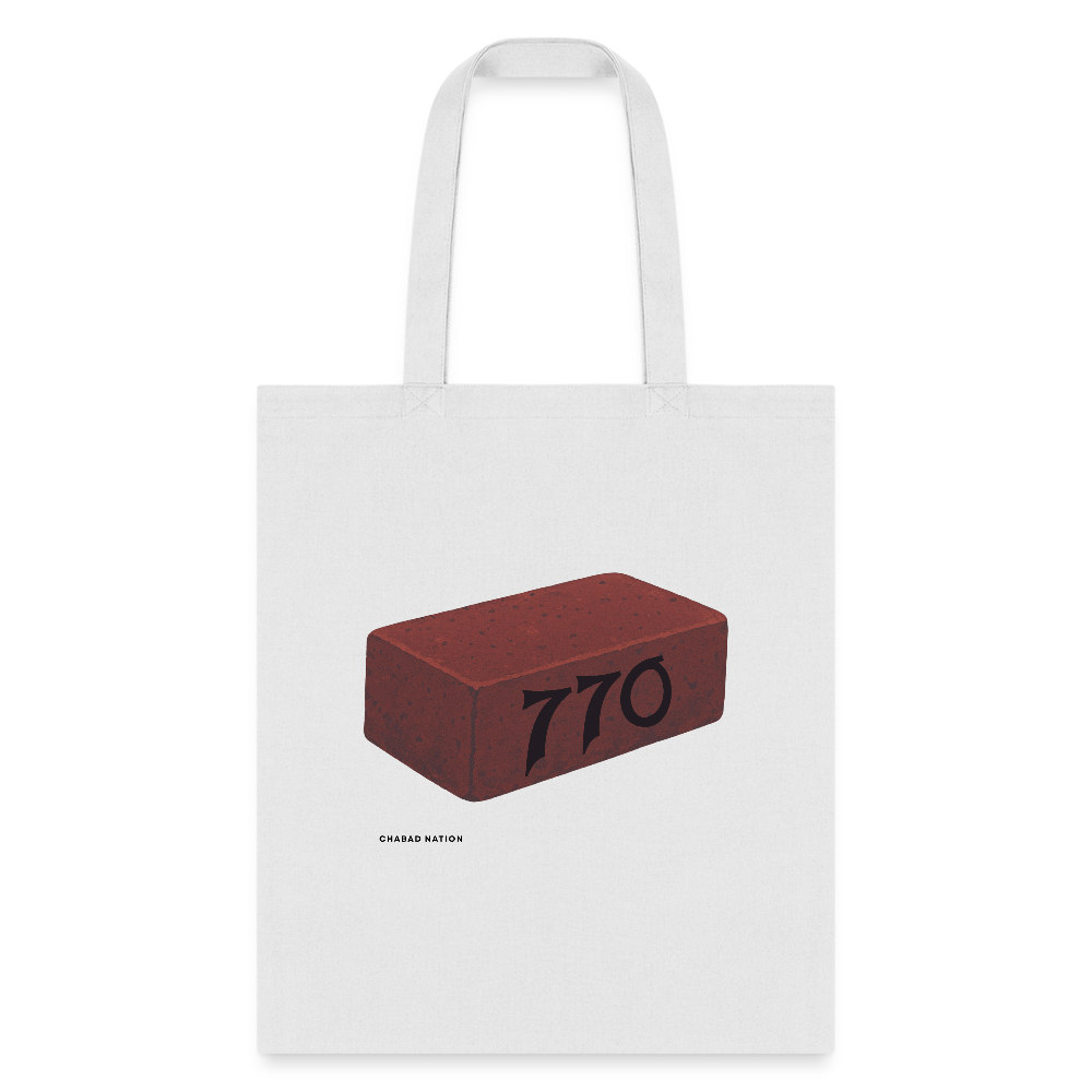 770 Solid Brick Tote Bag - white