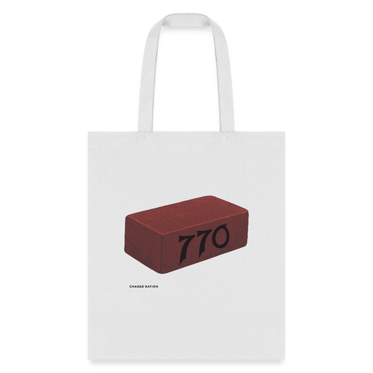 770 Solid Brick Tote Bag - white