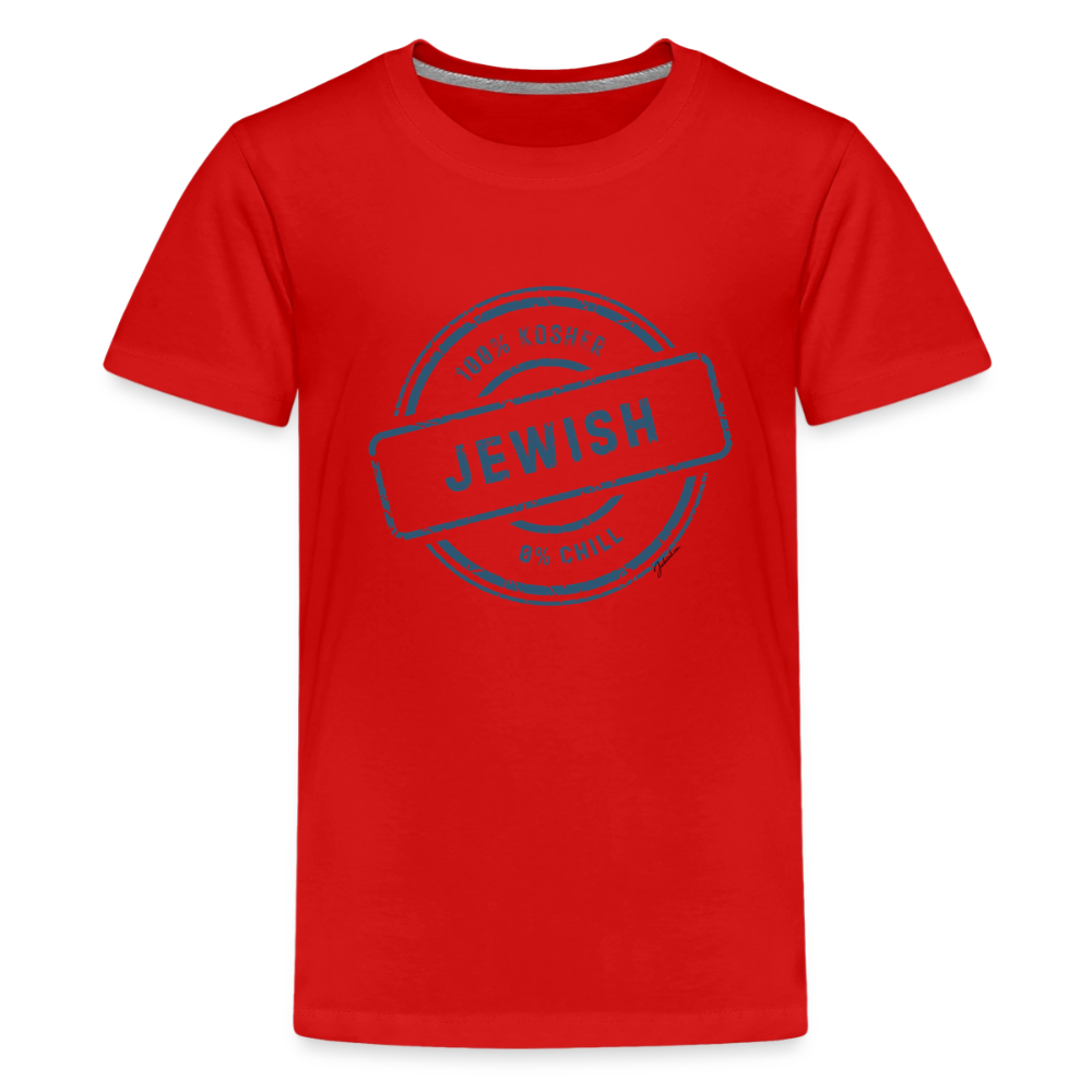 100% Jewish Kids' Premium T-Shirt - red