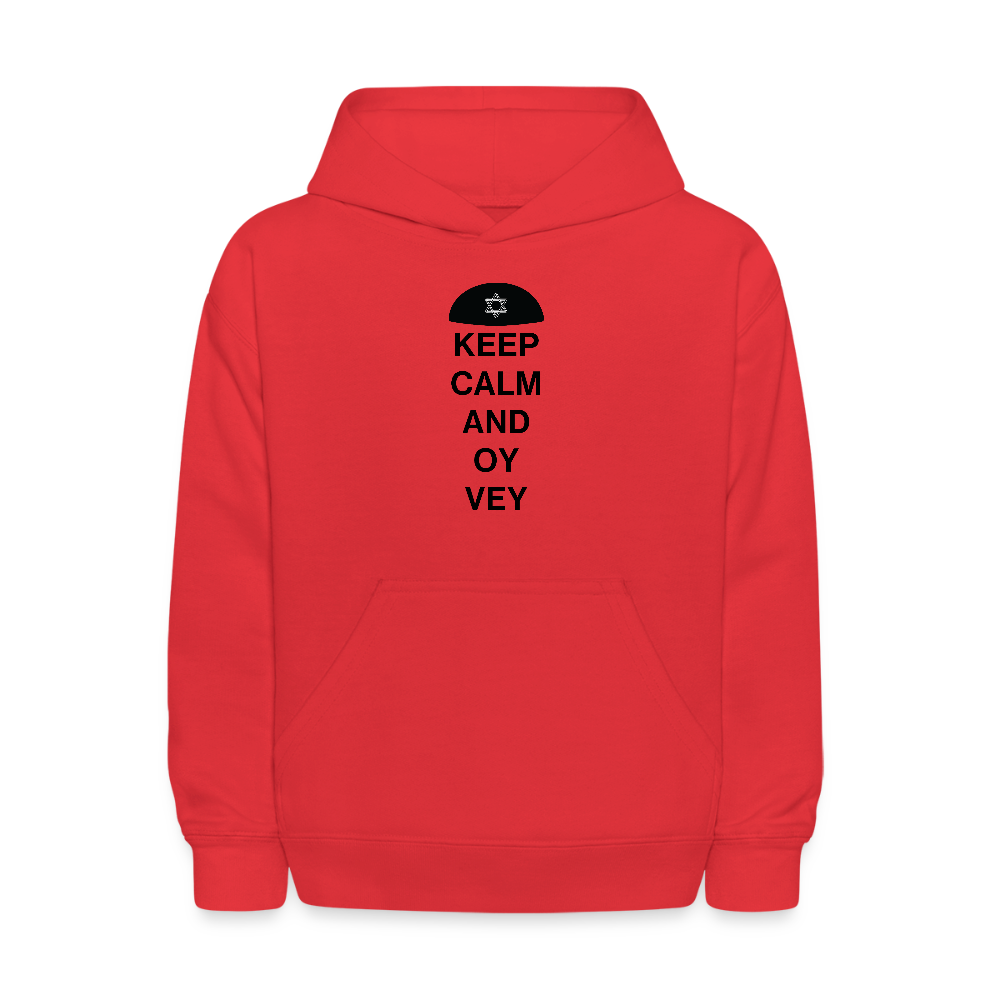 Keep Calm and Oy Vey Kids' Hoodie - red
