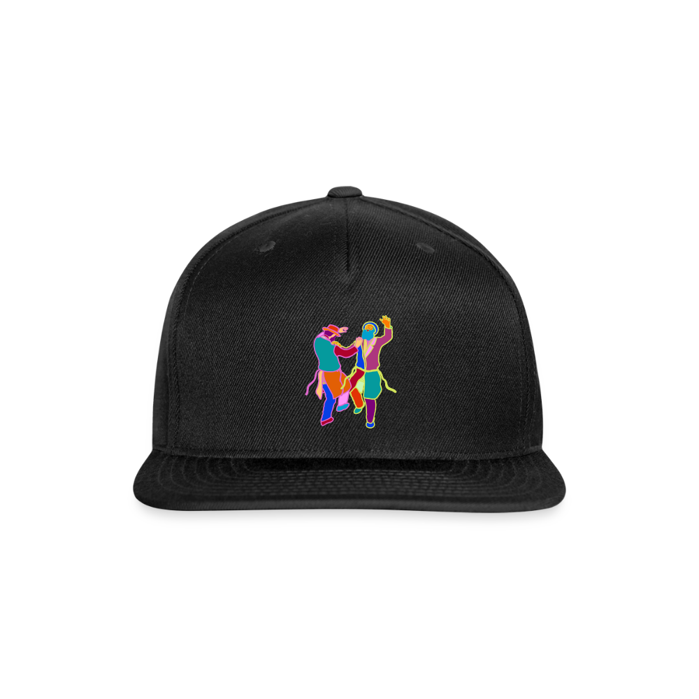 Colorful Dancing Rabbis Snapback Baseball Cap - black
