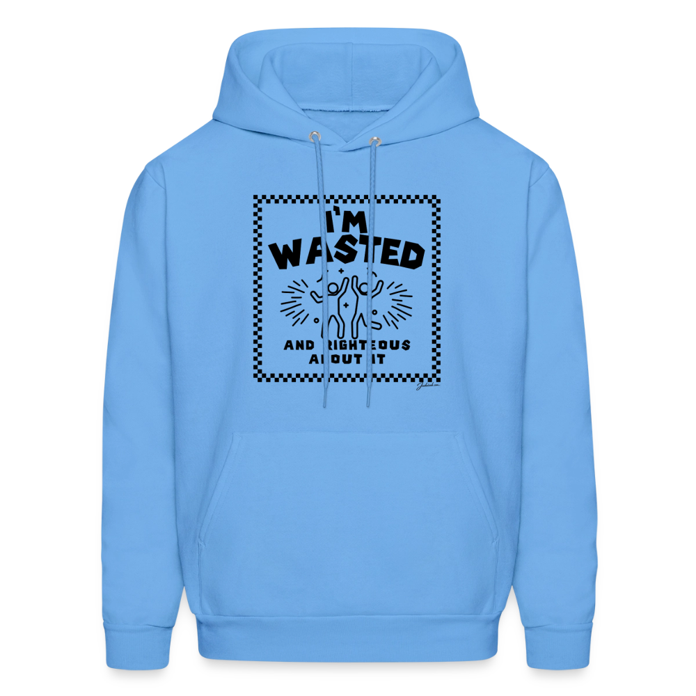 Wasted & Righteous Men's Hoodie - carolina blue