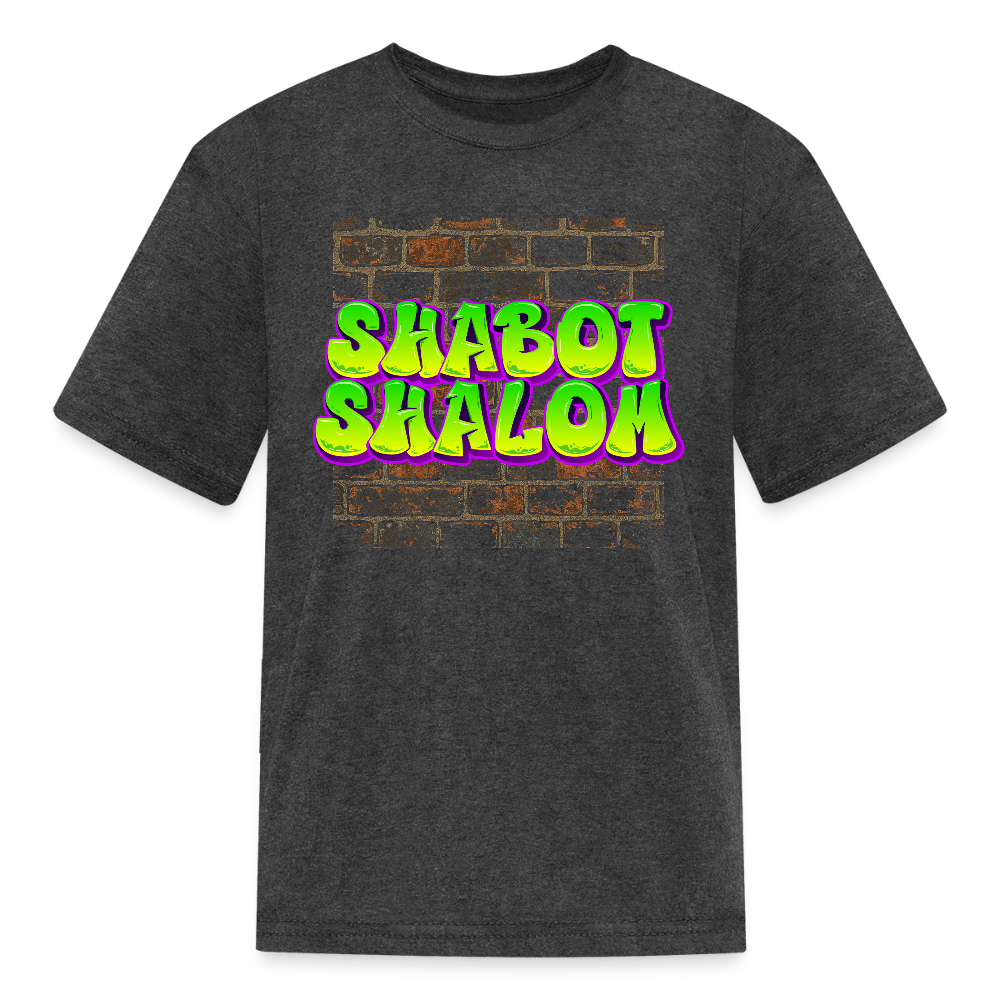 Shabot Shalom Brick 770 Graffiti Kids' T-Shirt - heather black