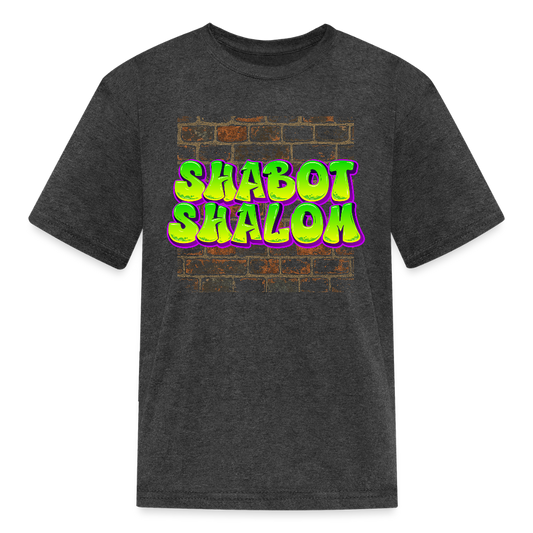 Shabot Shalom Brick 770 Graffiti Kids' T-Shirt - heather black