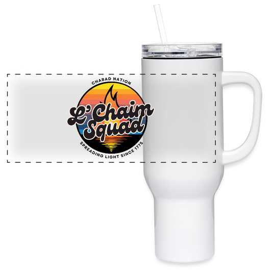 L’Chaim Squad – Spreading Light 40 oz Travel Tumbler - white