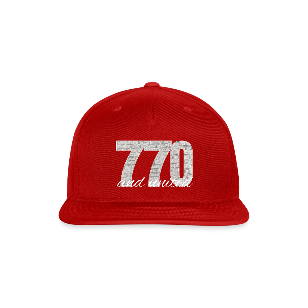 770 And United Light Snapback Baseball Cap - red