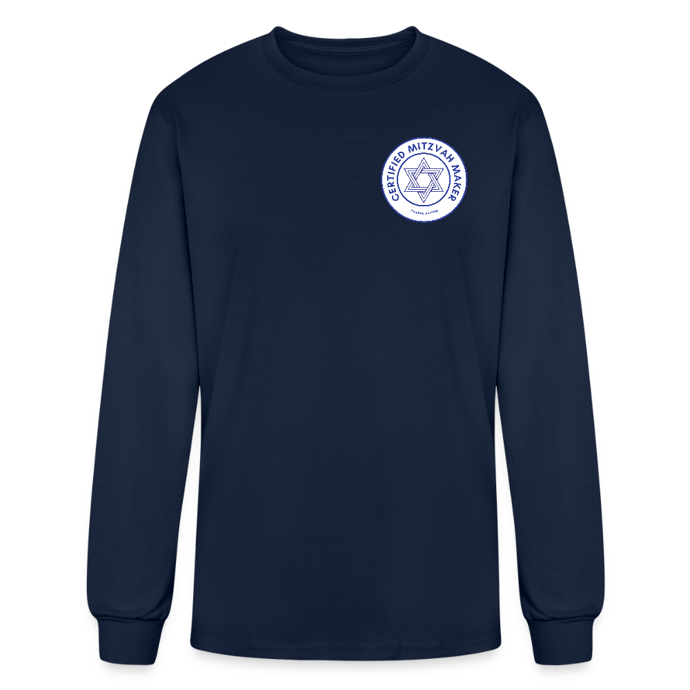 Certified Mitzvah Maker Badge Men's Long Sleeve T-Shirt - navy