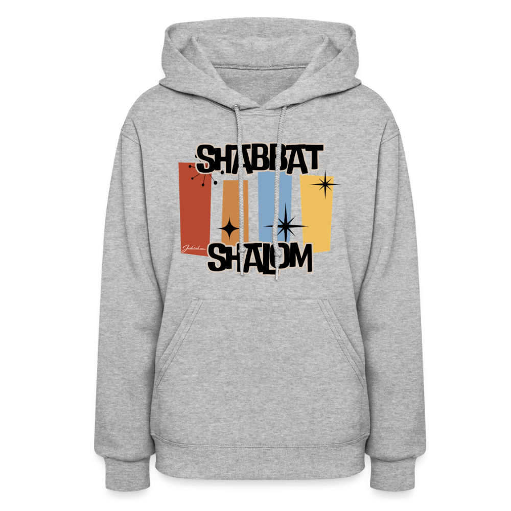 Retro Shabbat Women's Hoodie - heather gray