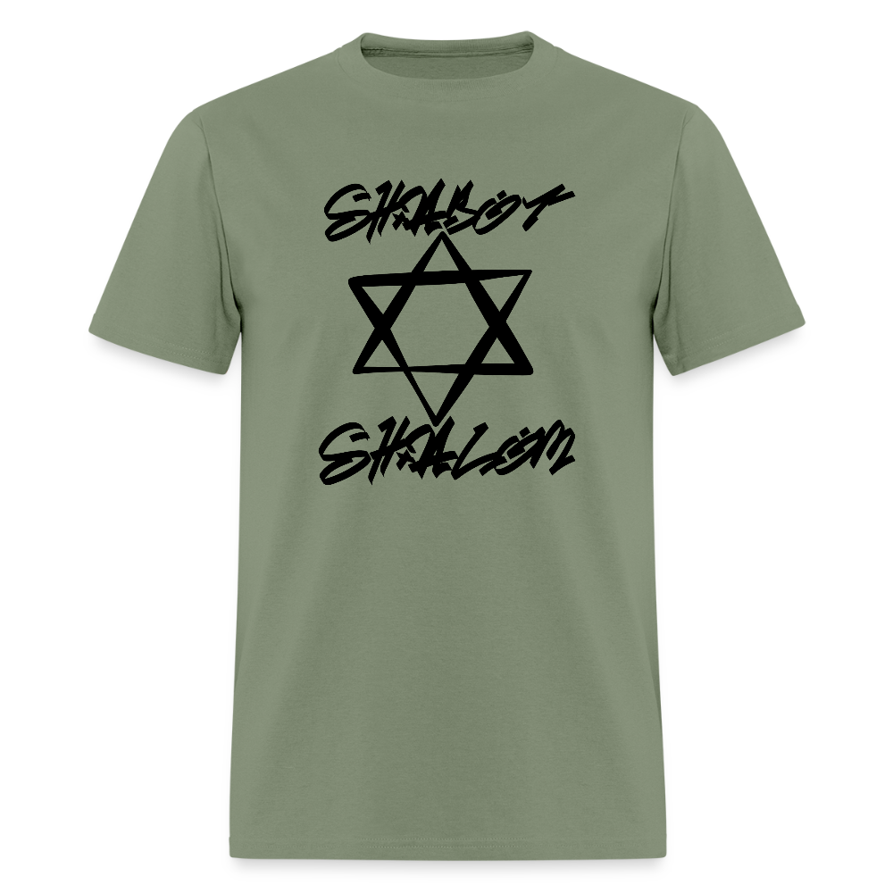 Shabbat Shalom Graffiti Star Men's T-Shirt | GILDAN 5000 - military green