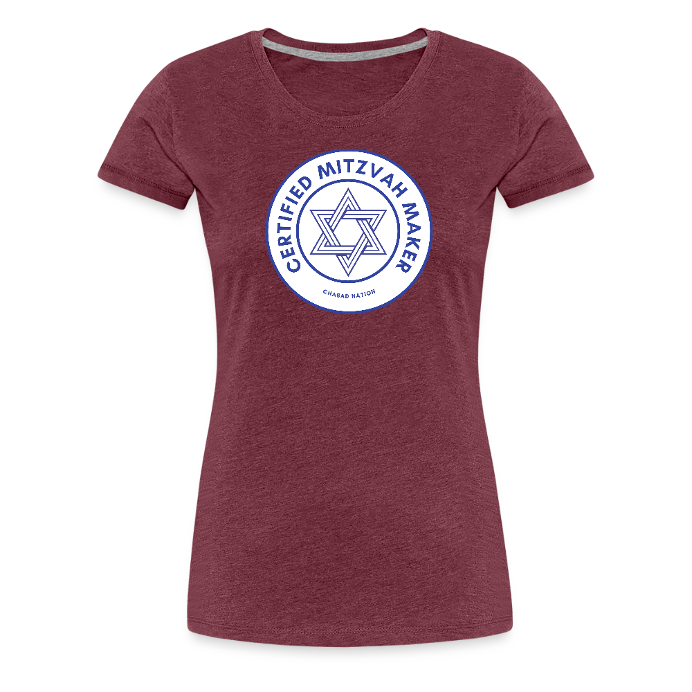 Certified Mitzvah Maker Women’s Premium T-Shirt - heather burgundy