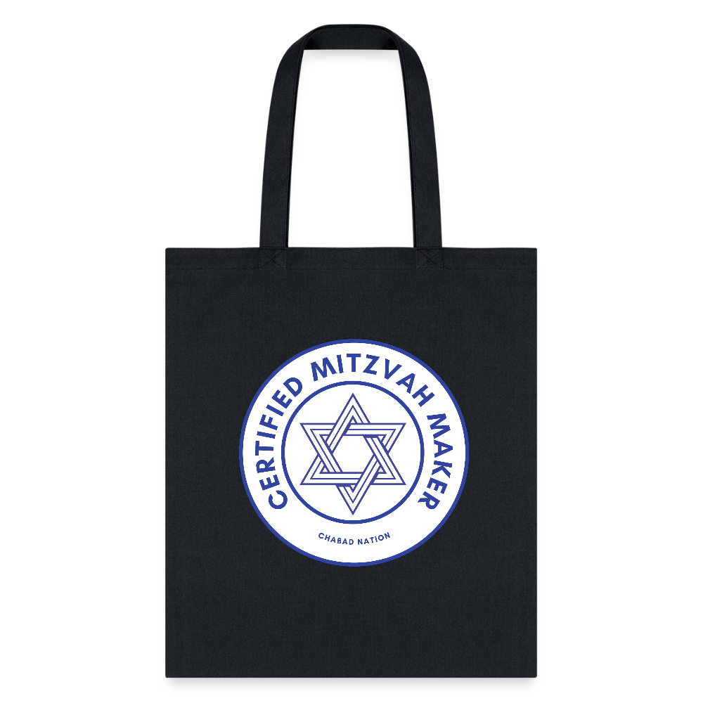 Certified Mitzvah Maker Tote Bag - black