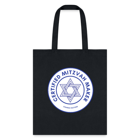 Certified Mitzvah Maker Tote Bag - black