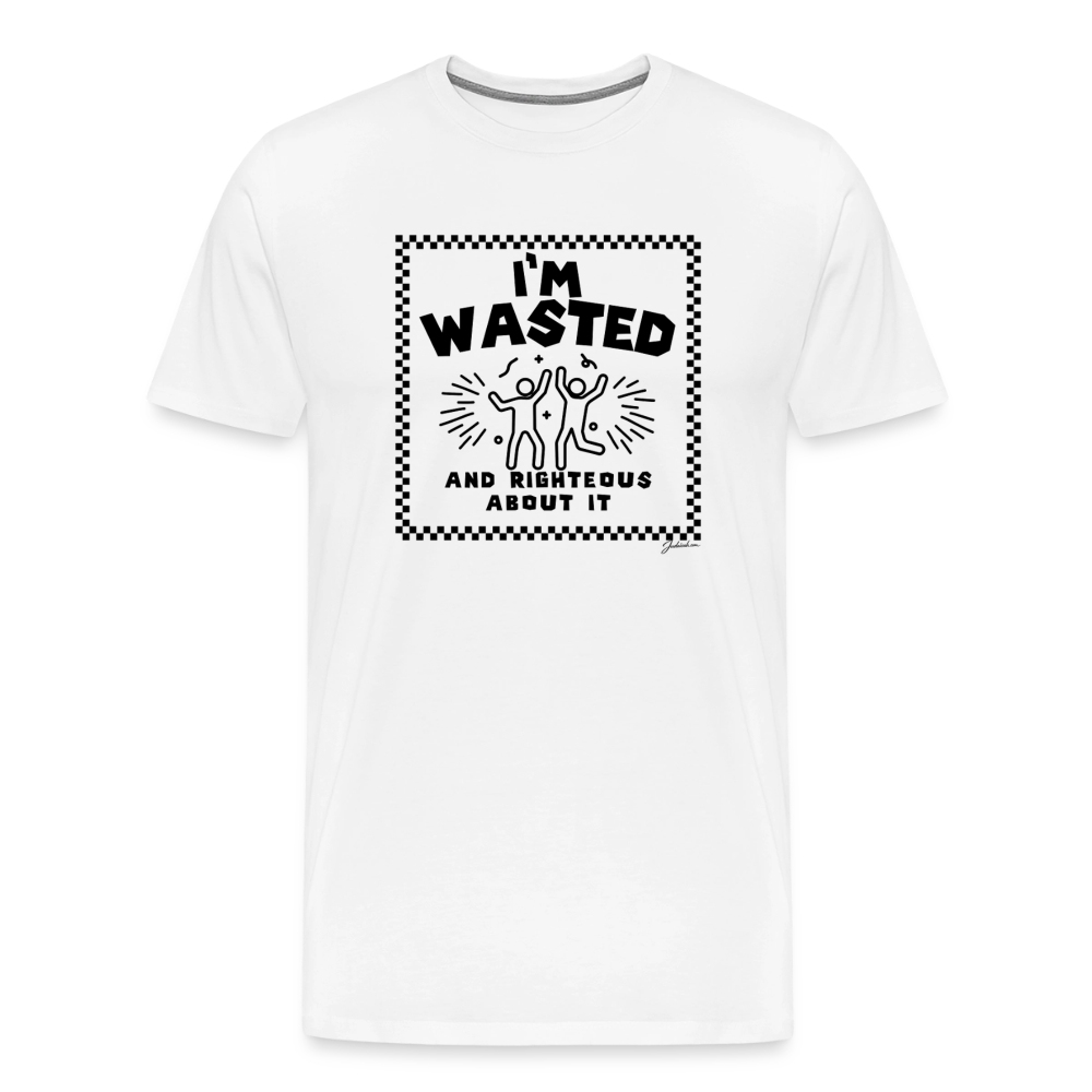 Wasted & Righteous Men's Premium T-Shirt - white