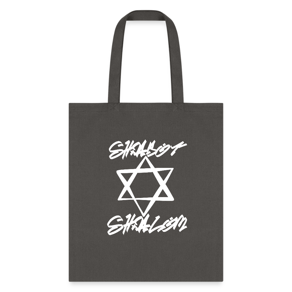 Shabbat Shalom Graffiti Light Star Tote Bag - charcoal