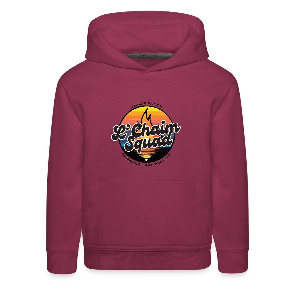 L’Chaim Squad – Spreading Light Kids‘ Premium Hoodie - burgundy