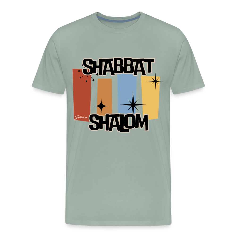Retro Shabbat Men's Premium T-Shirt - steel green