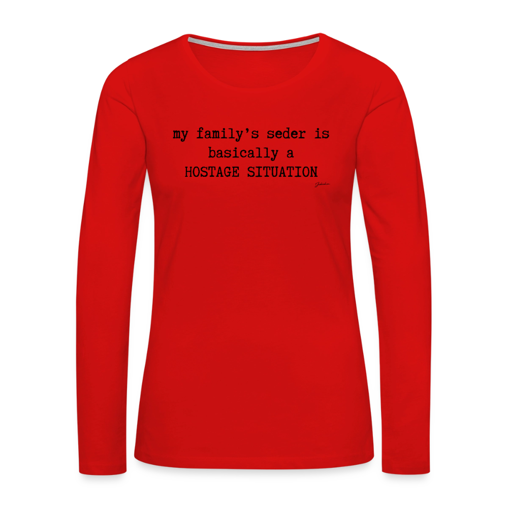 Seder Hostage Women's Premium Long Sleeve T-Shirt - red