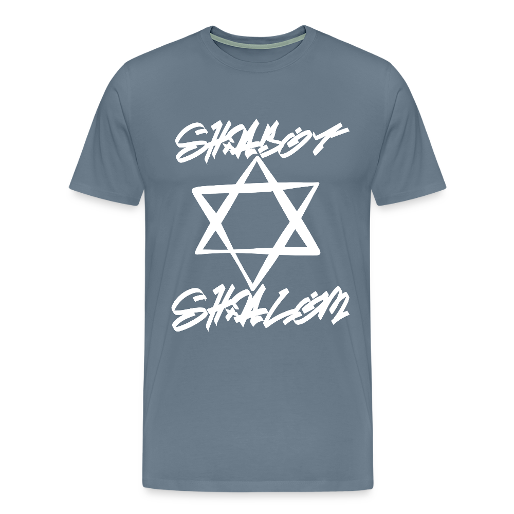Shabbat Shalom Graffiti Light Star Men's Premium T-Shirt - steel blue