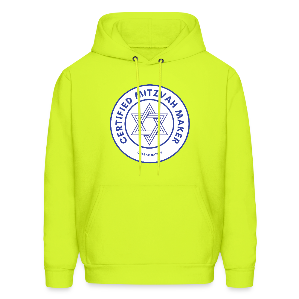 Certified Mitzvah Maker Men's Hoodie - safety green