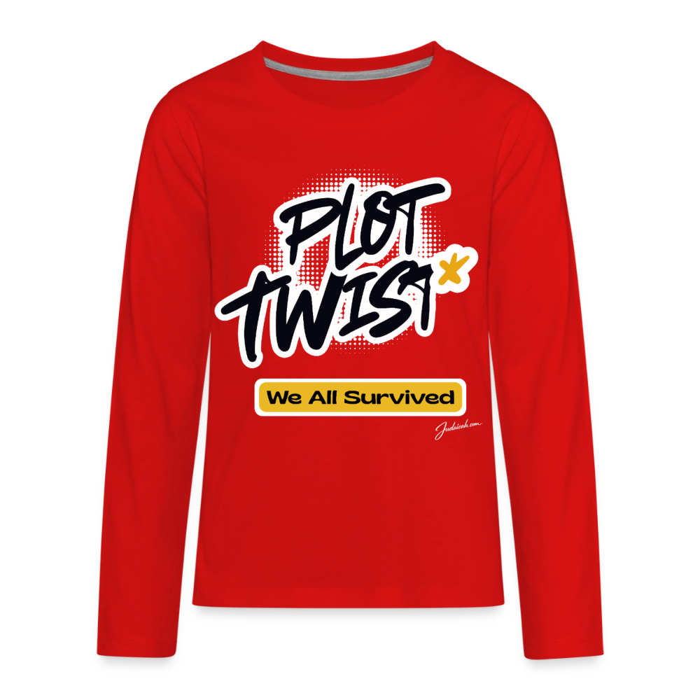 Plot Twist Kids' Premium Long Sleeve T-Shirt - red