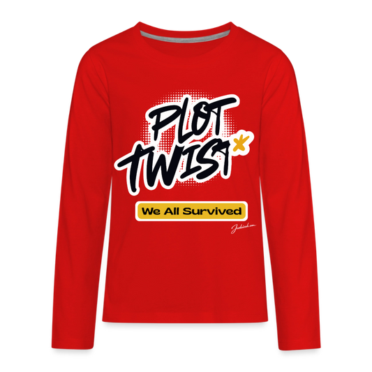 Plot Twist Kids' Premium Long Sleeve T-Shirt - red
