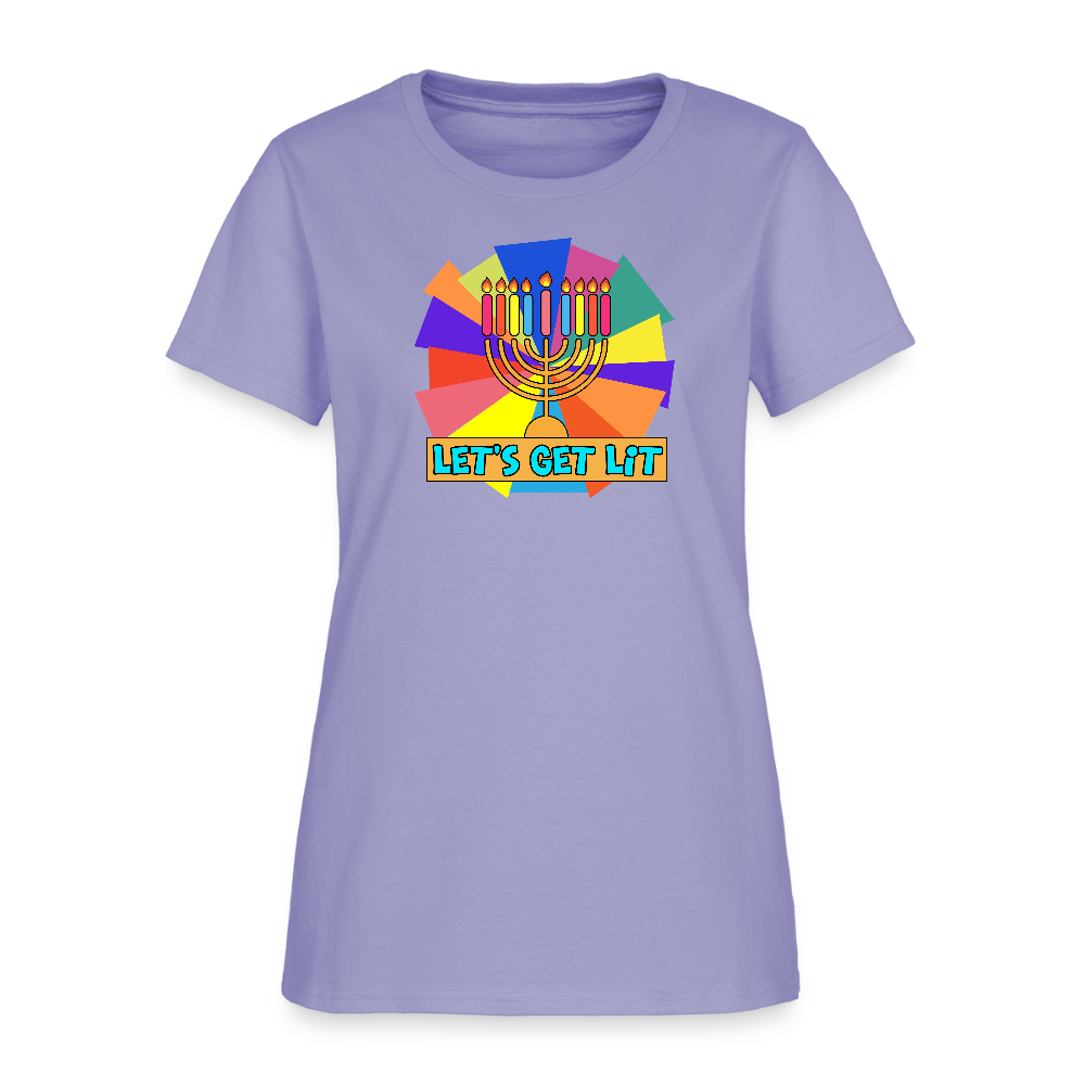 Glow & Get Lit Chanukah Menorah Women's T-Shirt - lavender