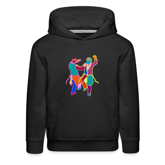 Colorful Dancing Rabbis Kids‘ Premium Hoodie - black