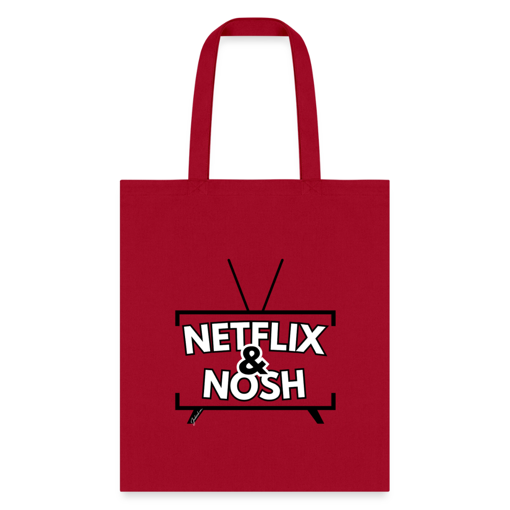 Netflix & Nosh Tote Bag - red