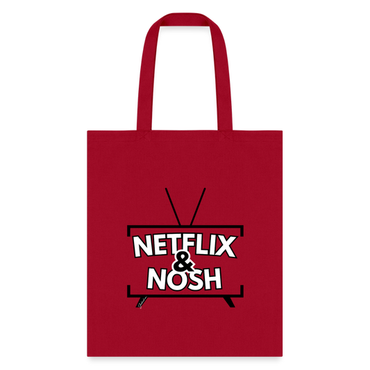 Netflix & Nosh Tote Bag - red
