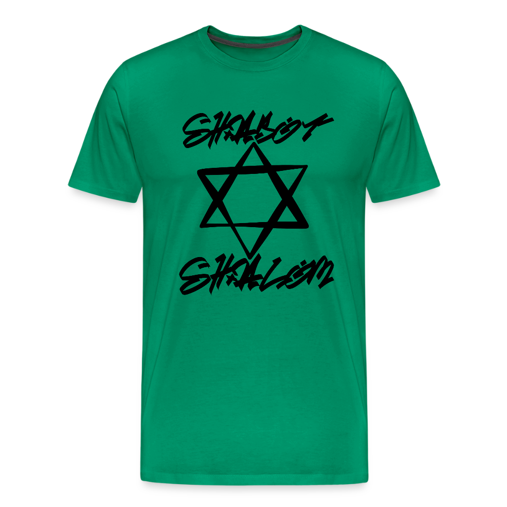 Shabbat Shalom Graffiti Star Men's Premium T-Shirt - kelly green