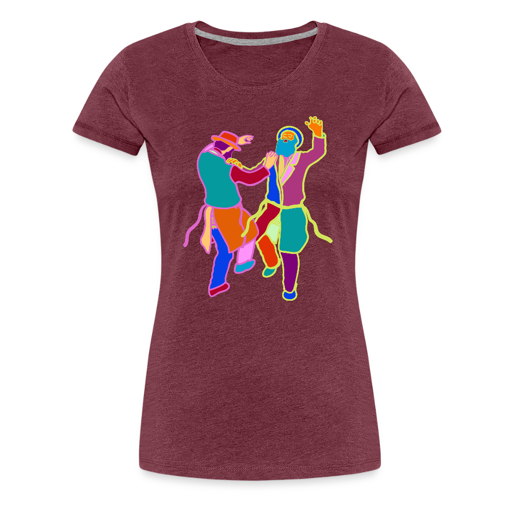 Colorful Dancing Rabbis Women’s Premium T-Shirt - heather burgundy