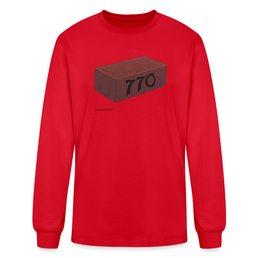 770 Solid Brick Men's Long Sleeve T-Shirt - red