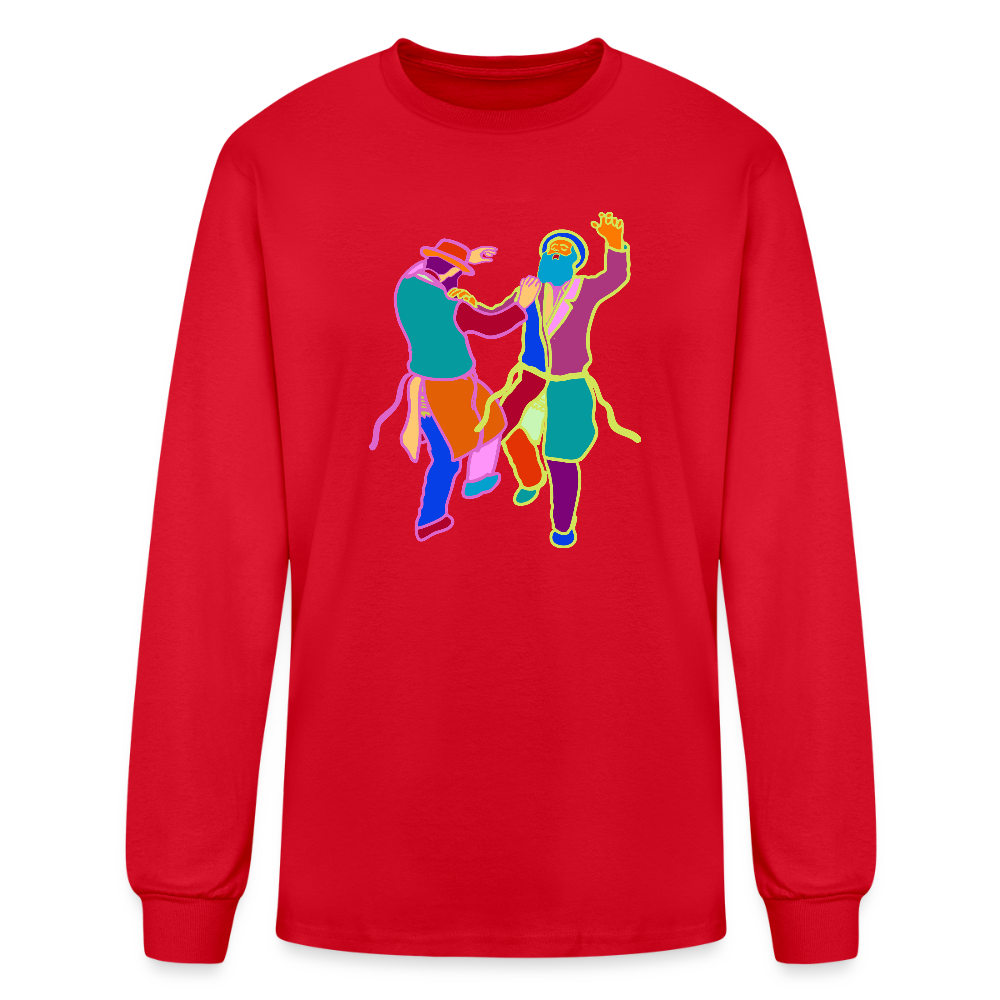 Colorful Dancing Rabbis Men's Long Sleeve T-Shirt - red