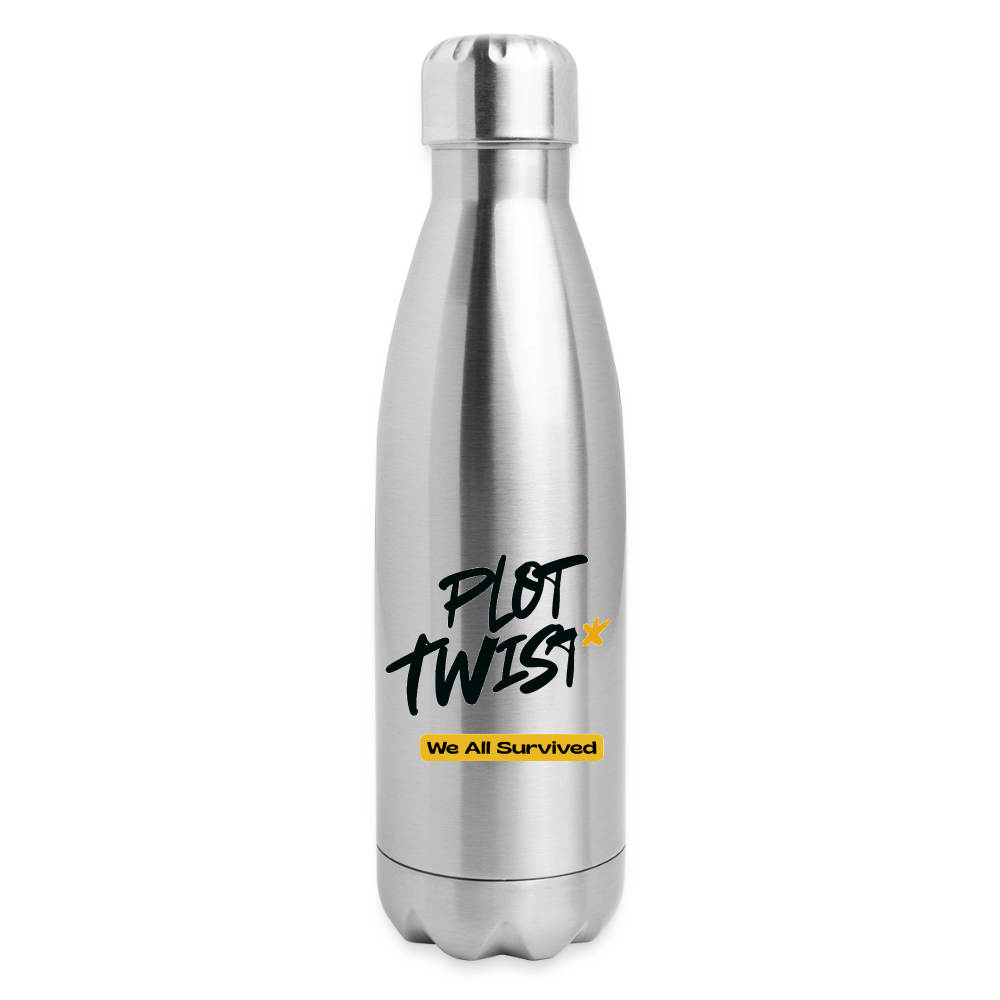 Plot Twist Insulated Stainless Steel Water Bottle - silver