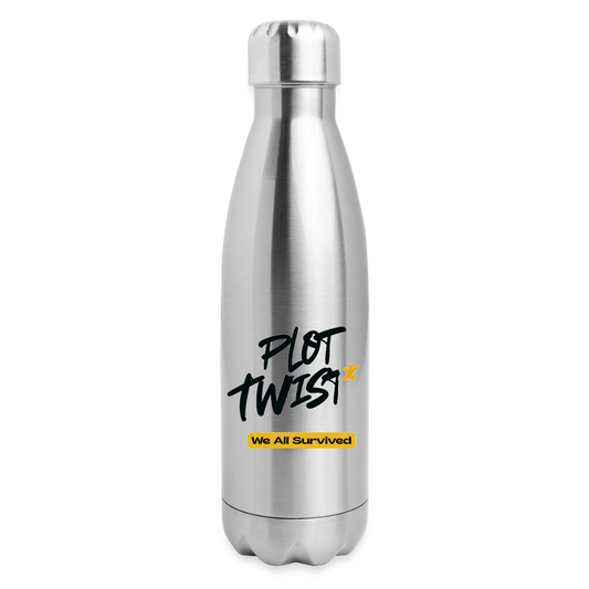 Plot Twist Insulated Stainless Steel Water Bottle - silver