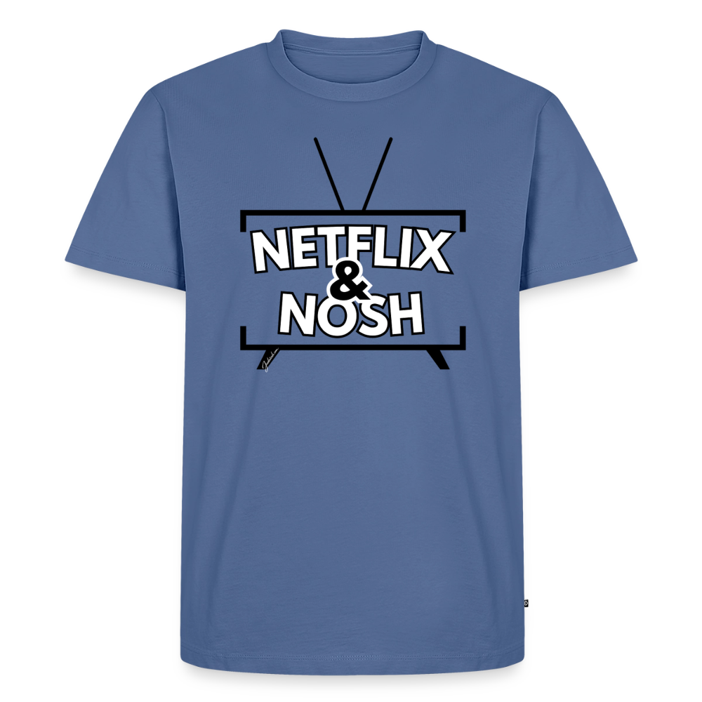 Netflix & Nosh Men's Premium T-Shirt - stone blue 